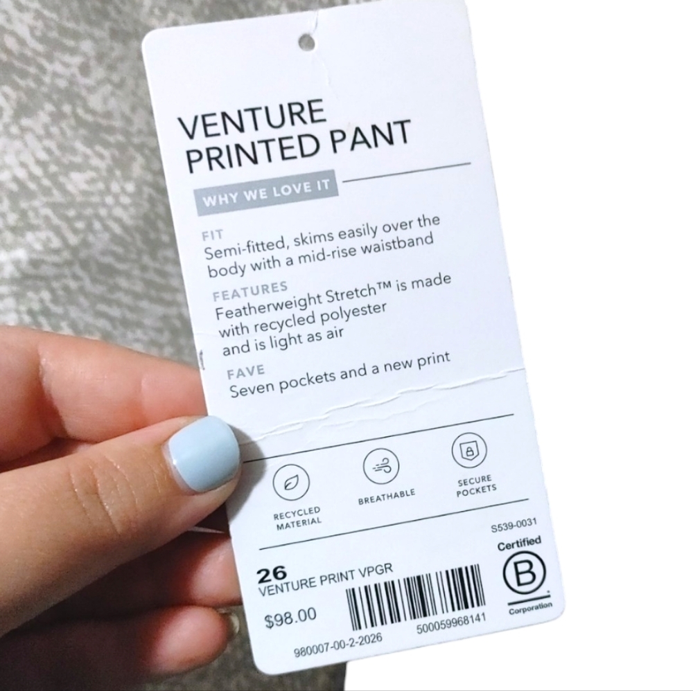 Athleta Venture Printed Pant Viper Grey Joggers Women's Plus Size 26 NWT - Picture 6 of 11
